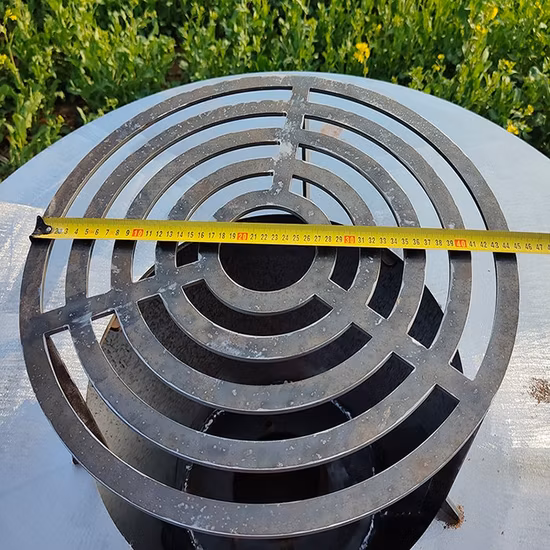 Outdoor Garden Corten Steel Fire Pit BBQ Grill Hemisphere BBQ Fire Bowl Barbecue with Grill Ring