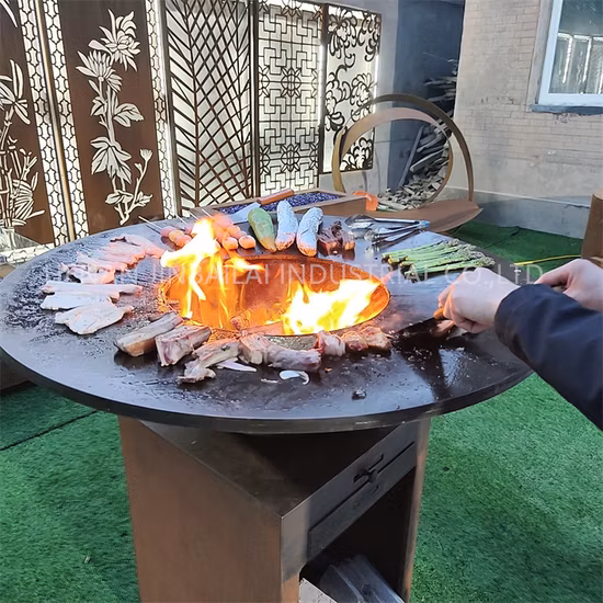 아마존 최고 인기 상품 바베큐 그릴이 포함된 Corten Metal Fire Pit